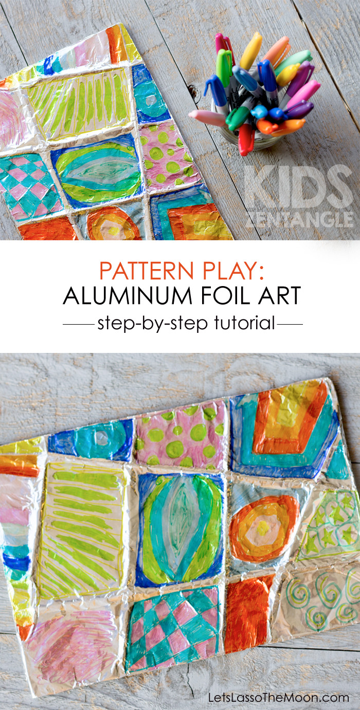 Kids Art Activities
 Colorful Zentangle Art Easy Aluminum Foil Kids Project