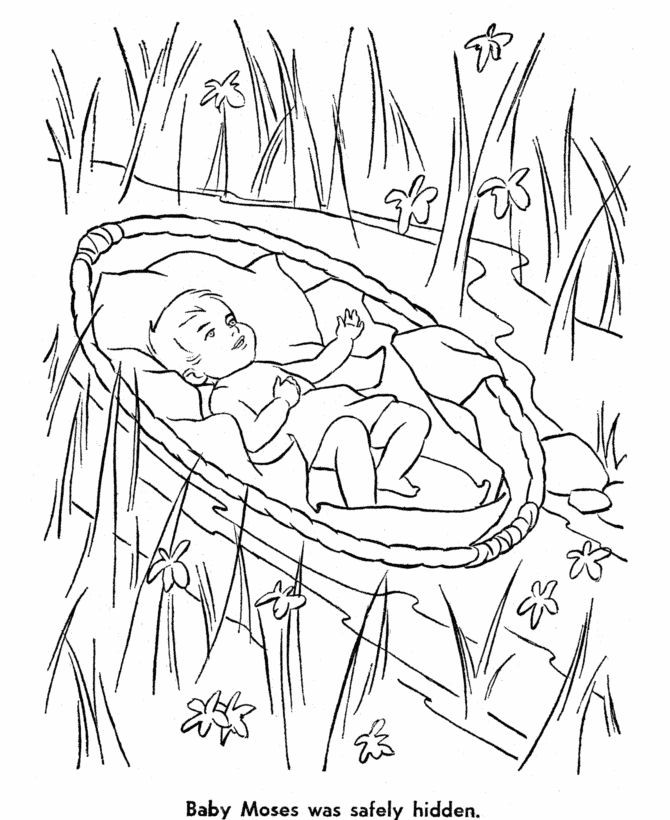 Kids Bible Coloring Page
 Bible Story characters Coloring Page Sheets Baby Moses