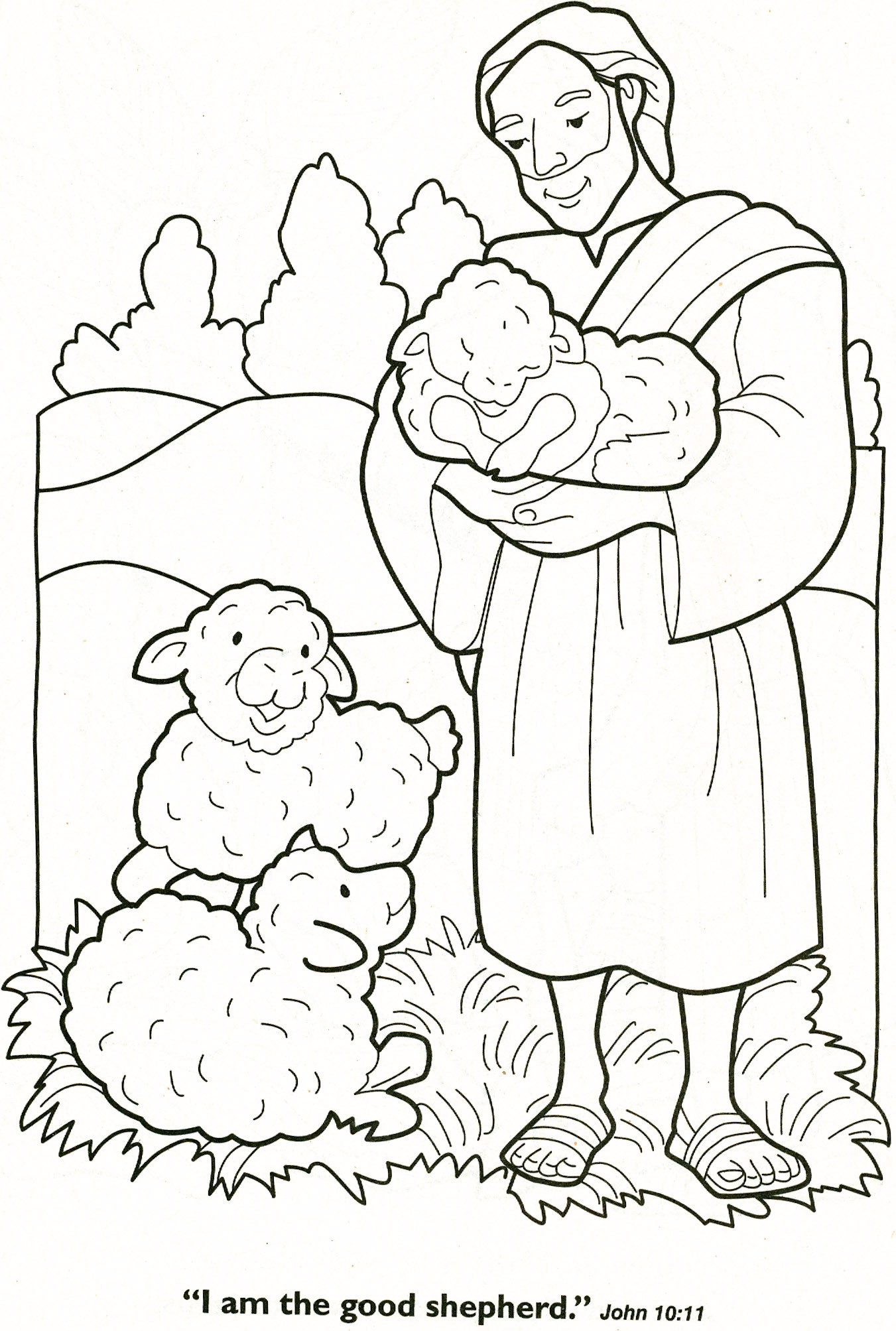 Kids Bible Coloring Pages
 The Good Shepherd