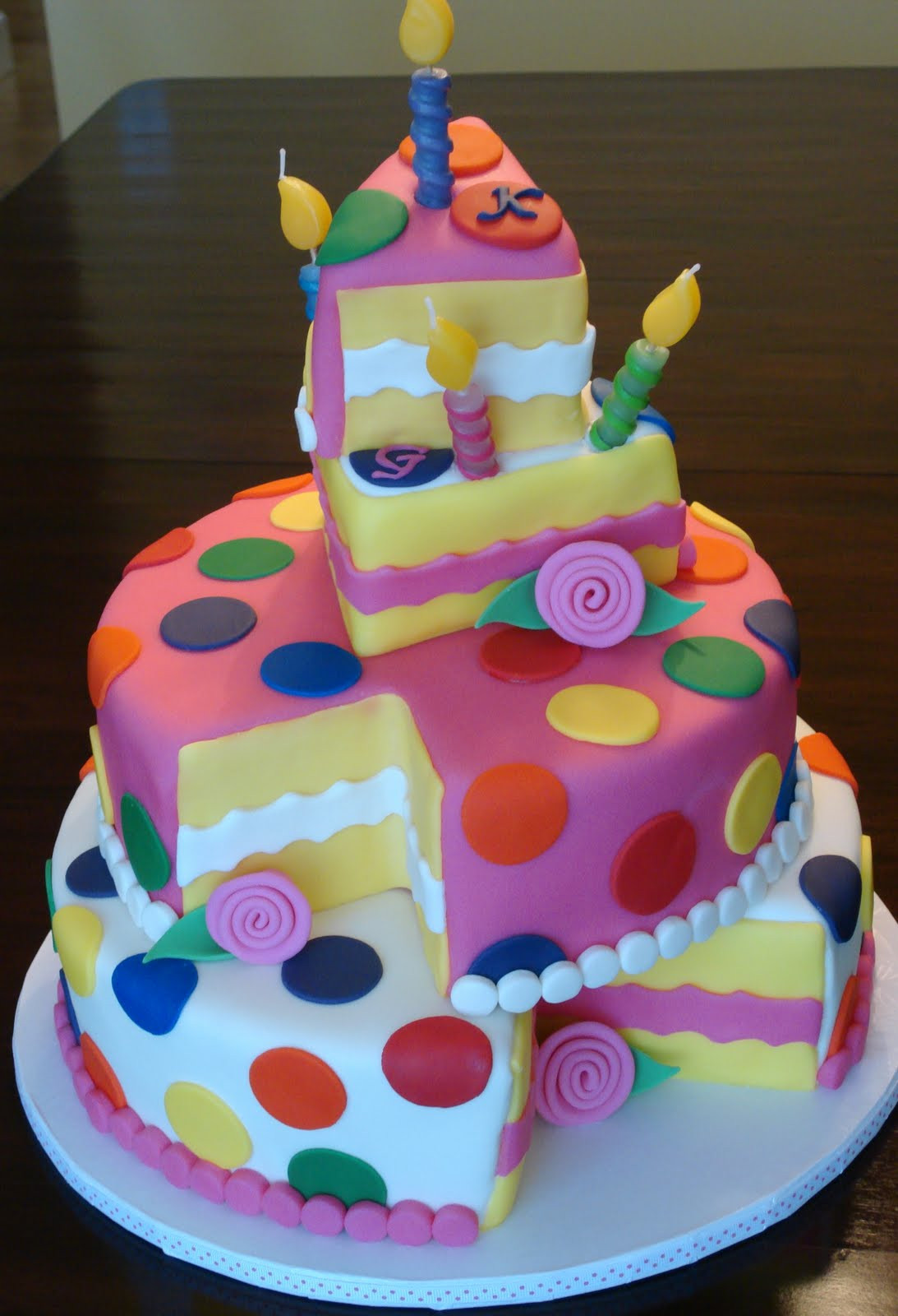 Kids Birthday Cakes
 Debby s Cakes Topsy Turvy Polka Dot Birthday "Cake"