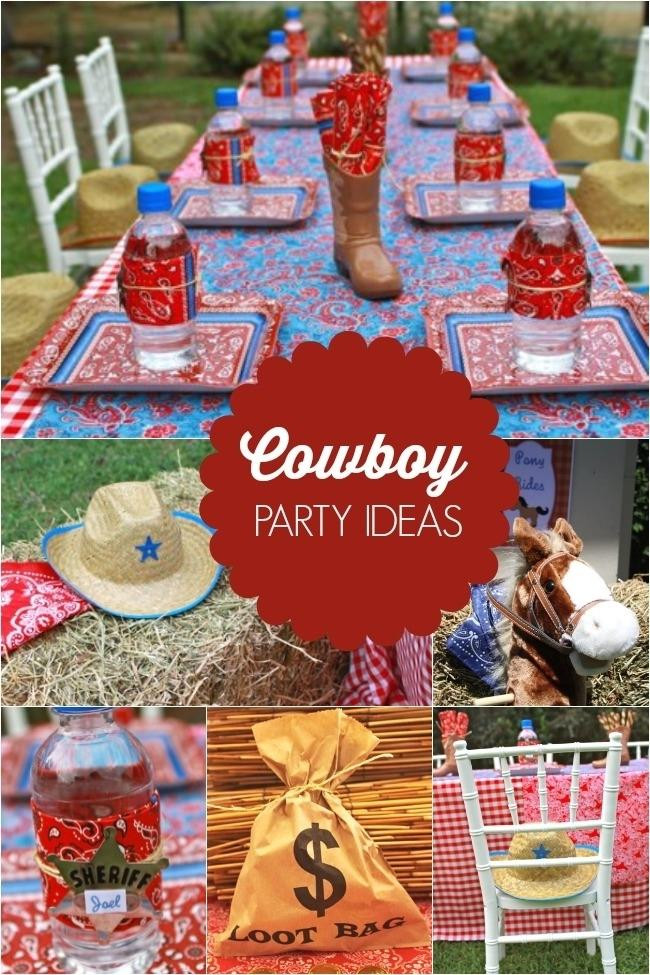 Kids Birthday Decorations
 52 Cowboy Themed Boy Birthday Party Ideas Spaceships and