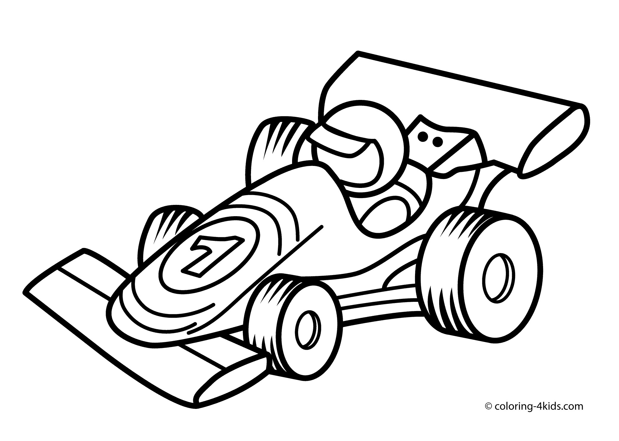 Kids Car Coloring Pages
 Racing car transportation coloring pages for kids