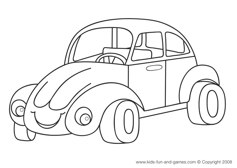Kids Car Coloring Pages
 Desenhos Carro Fusca Colorir e Pintar QDB