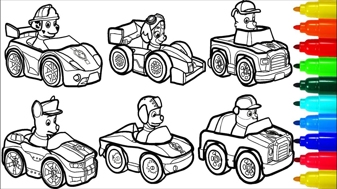 Kids Car Coloring Pages
 PAW PATROL By Cars Coloring Pages