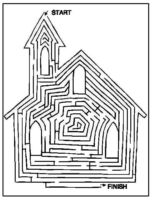 Kids Church Coloring Pages
 Find Your Way Through the Church Maze Free Printable