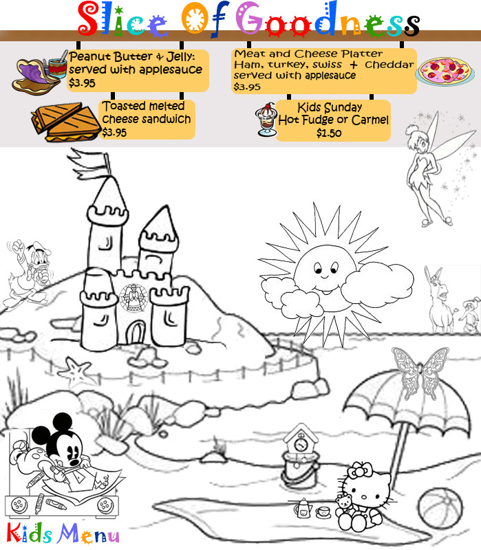 Kids Coloring Menu
 Spend a little extra on your kids menu Coloring menus are