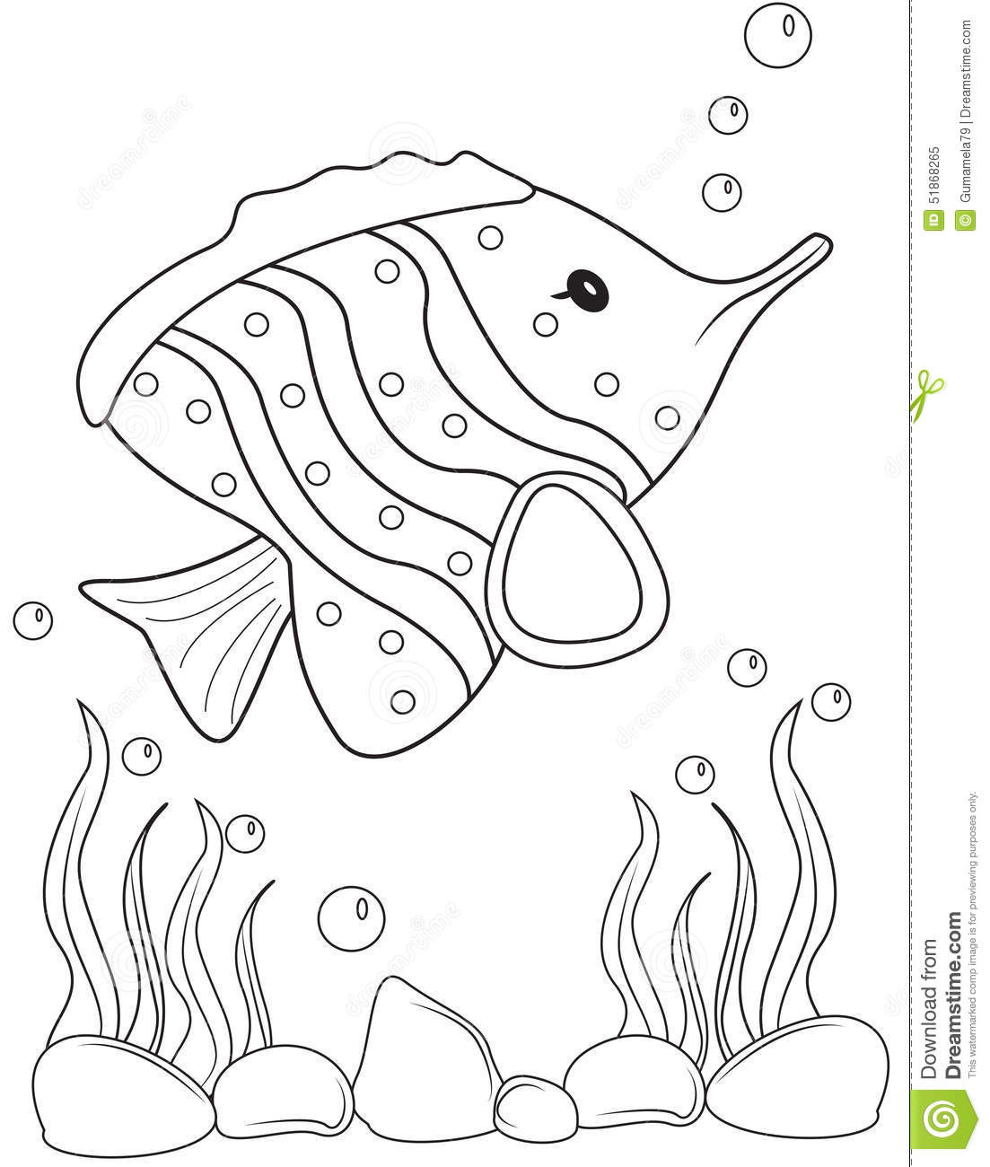 Kids Coloring Pages Fish
 Fish coloring page stock illustration Illustration of