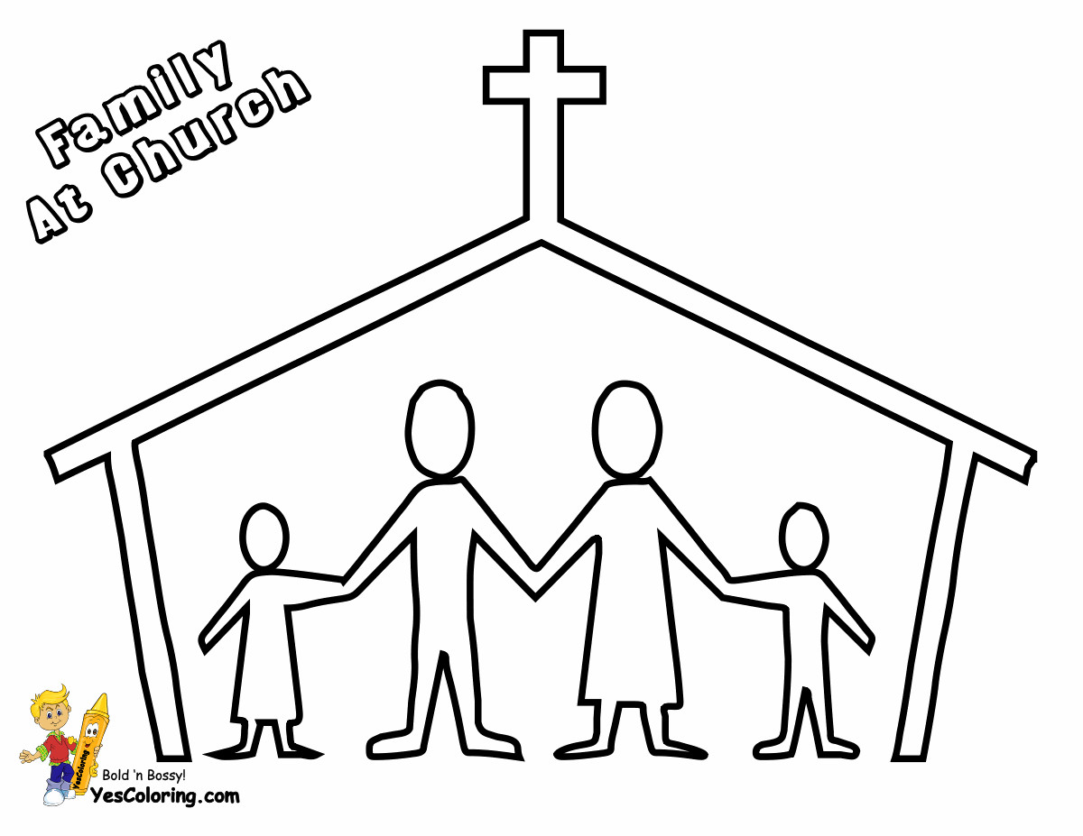 Kids Coloring Pages For Church
 Coloring Pages Families Going To Church Coloring Home