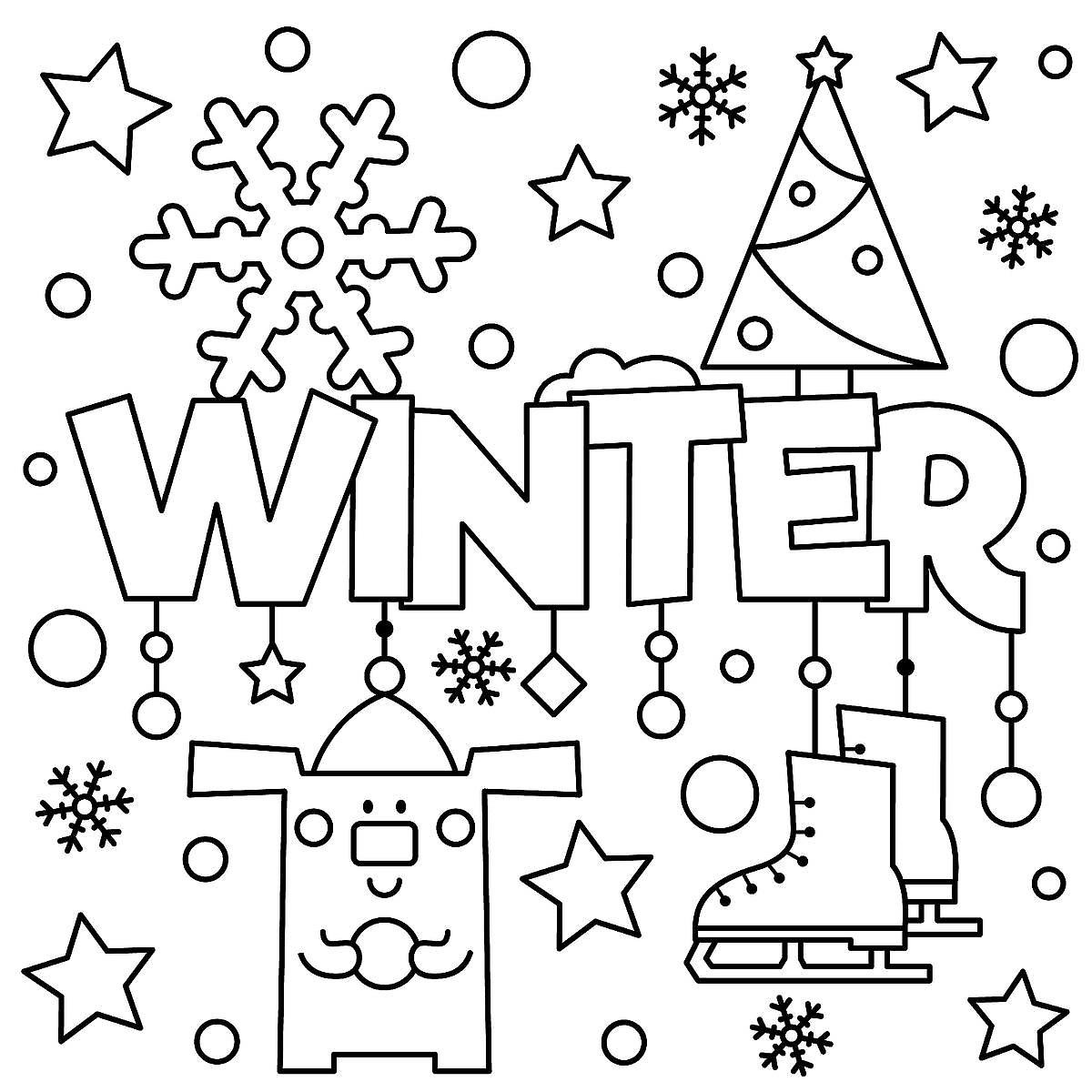 Kids Coloring Pages Winter
 Winter Puzzle & Coloring Pages Printable Winter Themed