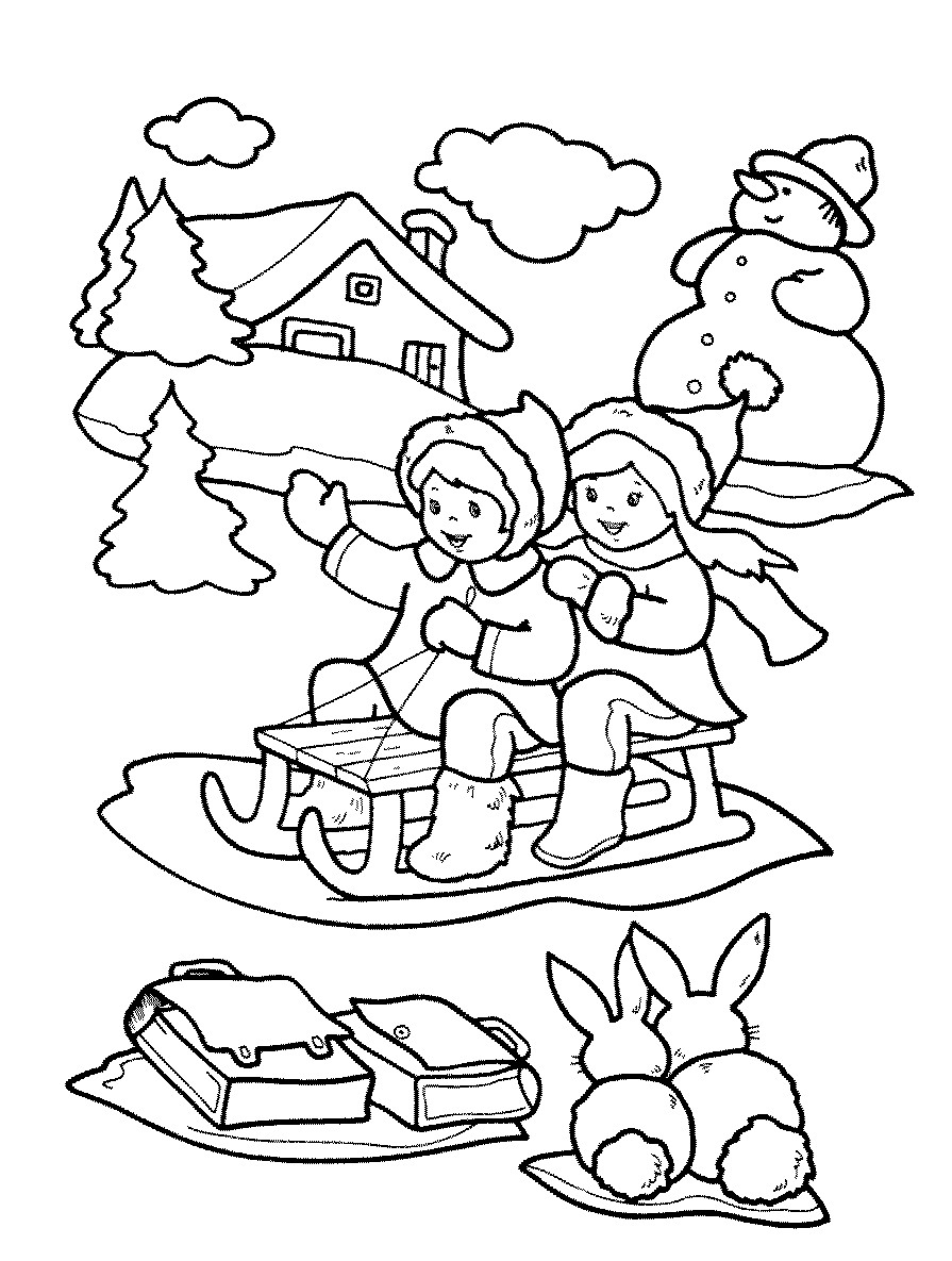 Kids Coloring Pages Winter
 Free Printable Winter Coloring Pages