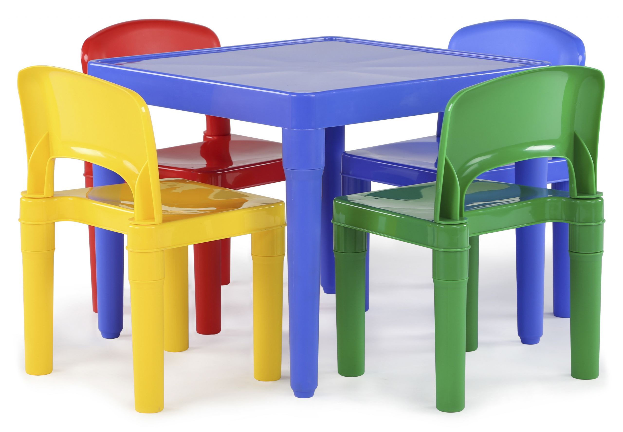 Kids Desk Table
 Tot Tutors Kids Plastic Table and 4 Chairs Set Primary Colors