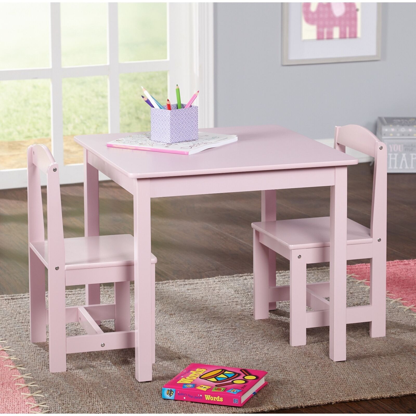 Kids Desk Table
 Study Small Table and Chair Set Generic 3 Piece Wood