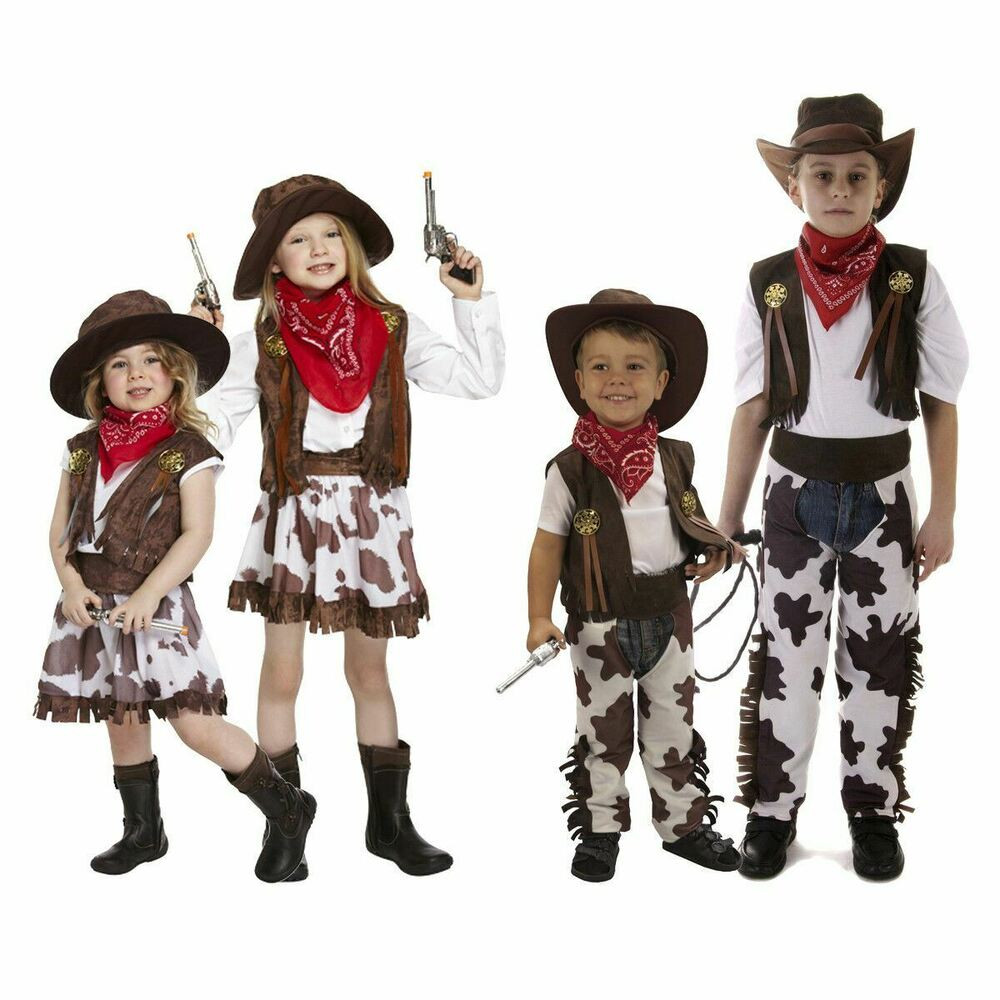 Kids Dress Up Party
 Cowboy Cowgirl Childrens Kids Boys & Girls Fancy Dress