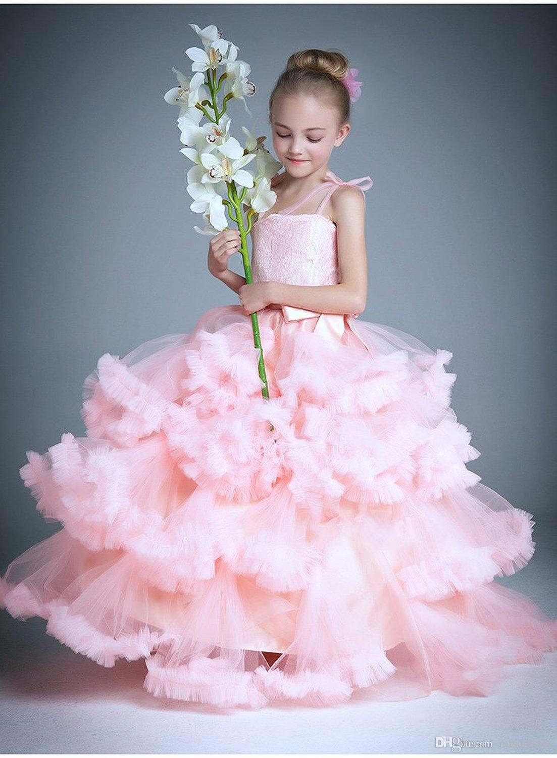 Kids Dress Up Party
 Cloud Little Flower Girls Dresses For Weddings Baby Party