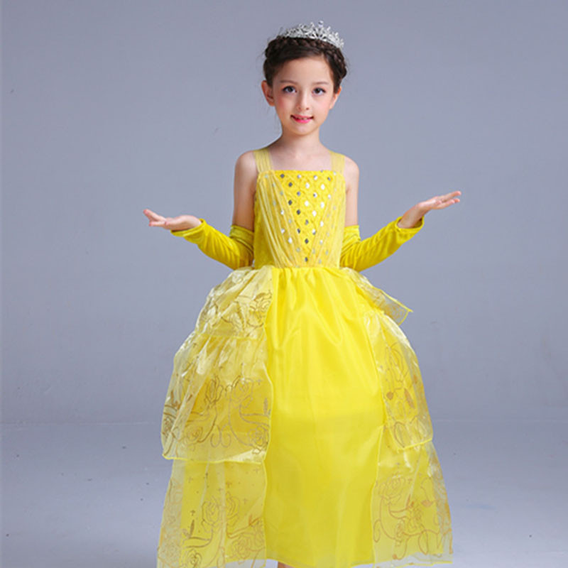 Kids Dress Up Party
 Girls Princess Belle Dress up Costume Kids Sleeveless