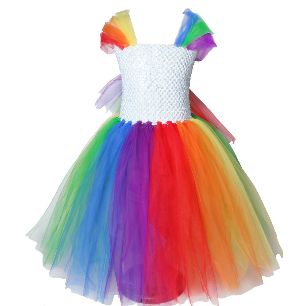Kids Dress Up Party
 Children Girls Rainbow Tutu Dress Fancy Kids Princess