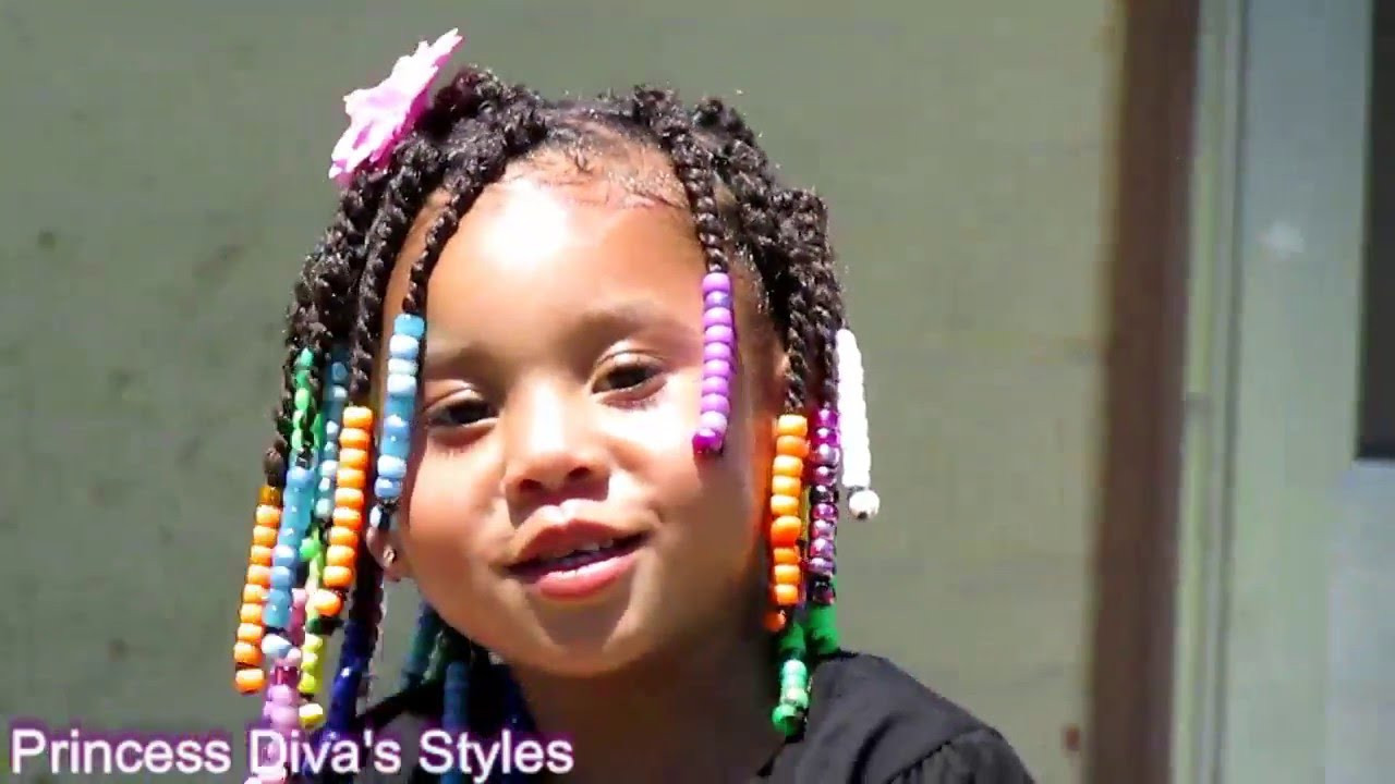 Kids Hairstyles With Beads
 Princess Boo Toddler Hair Twists w Beads