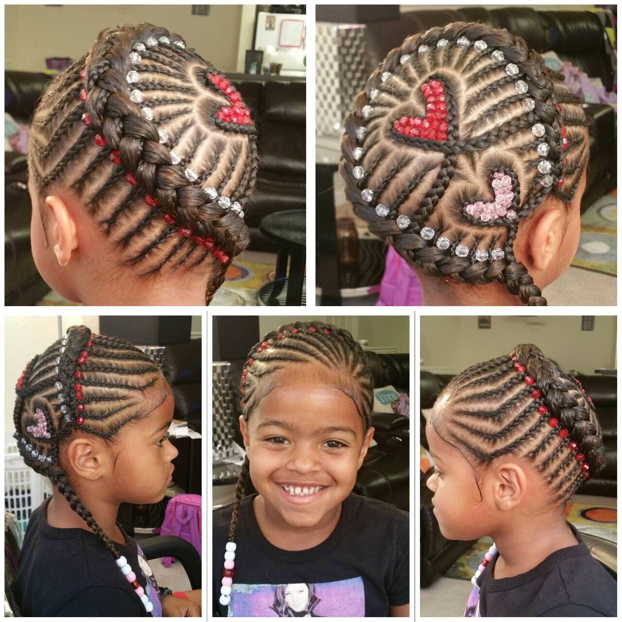 Kids Hairstyles With Beads
 Heart braid with beads