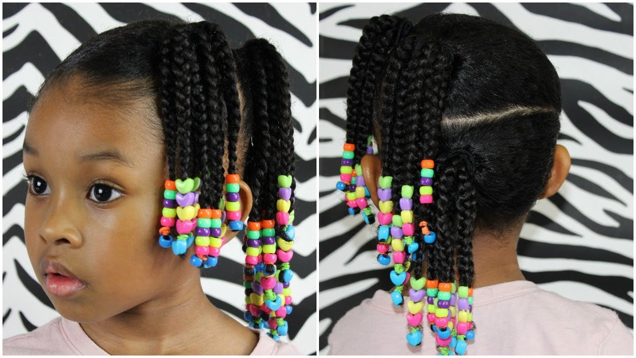 Kids Hairstyles With Beads
 Side Ponytails w Beads