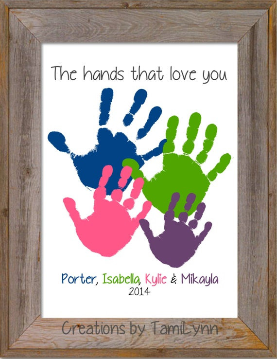 Kids Handprint Gifts
 Items similar to Happy Handprints Handprint Art