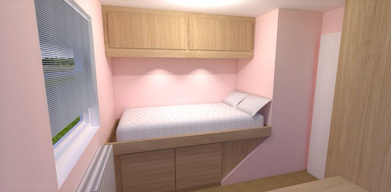 Kids Room In A Box
 A bed over the stair box bedroom in 2019