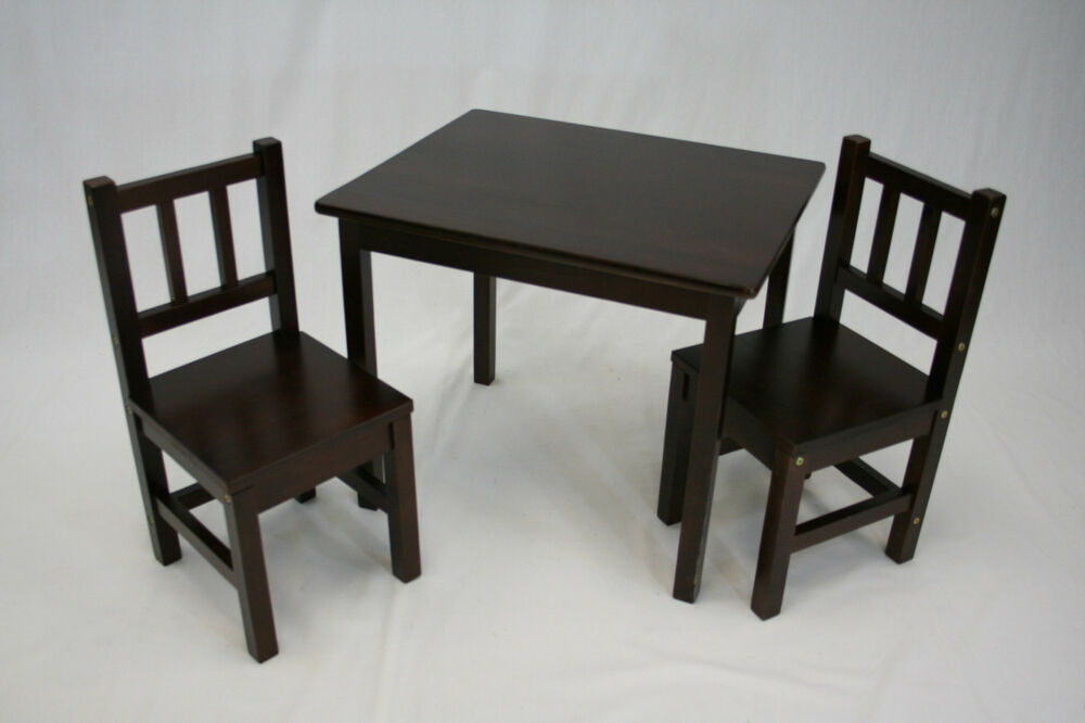 Kids Table And Bench Set
 eHemco 3 Piece Kids Table and 2 Chairs Set Solid Hard Wood