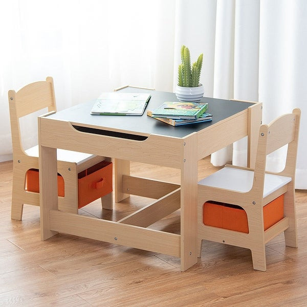 Kids Table And Bench Set
 Shop Gymax Children Kids Table Chairs Set With Storage