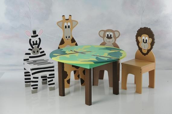 Kids Table And Bench Set
 NEW iChart Kids Table and Chairs Set with 4 Animal Chairs