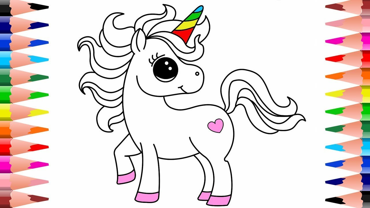 Kids Unicorn Coloring Pages
 How To Draw And Colour Unicorn Colouring Pages For Kids