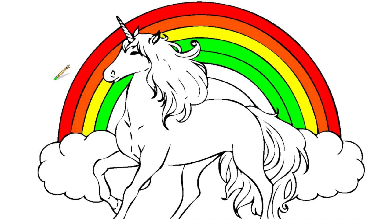 Kids Unicorn Coloring Pages
 Rainbow Unicorn Coloring Pages