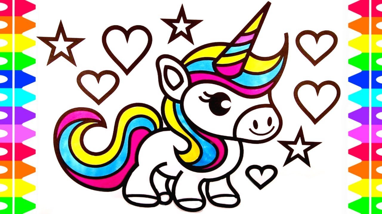 Kids Unicorn Coloring Pages
 Cute Unicorn Coloring Page for Kids Learn How to Draw a
