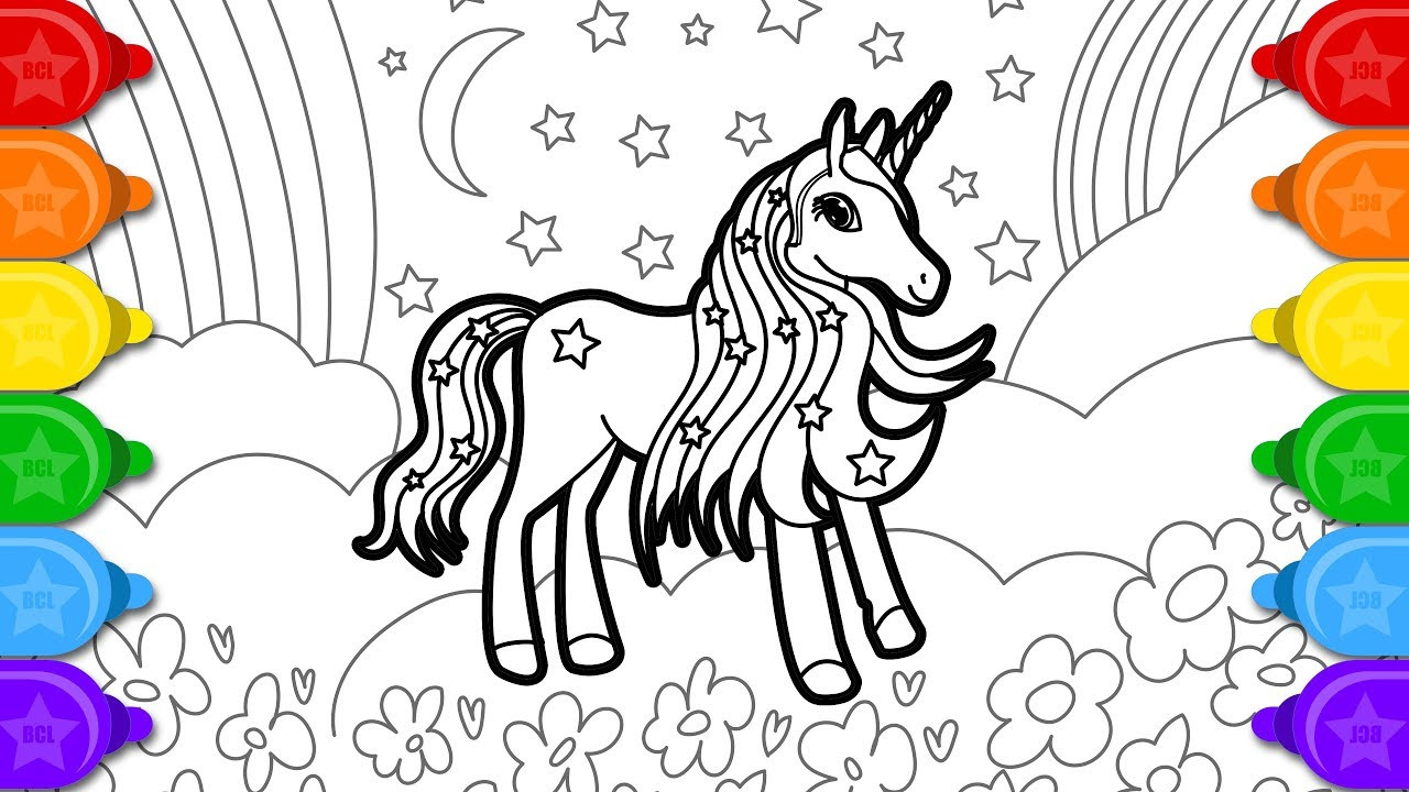 Kids Unicorn Coloring Pages
 Glitter Unicorn that s pretty Coloring and Drawing for