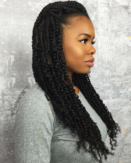 Kinky Twist Updo Hairstyles
 30 Hot Kinky Twists Hairstyles to Try in 2017