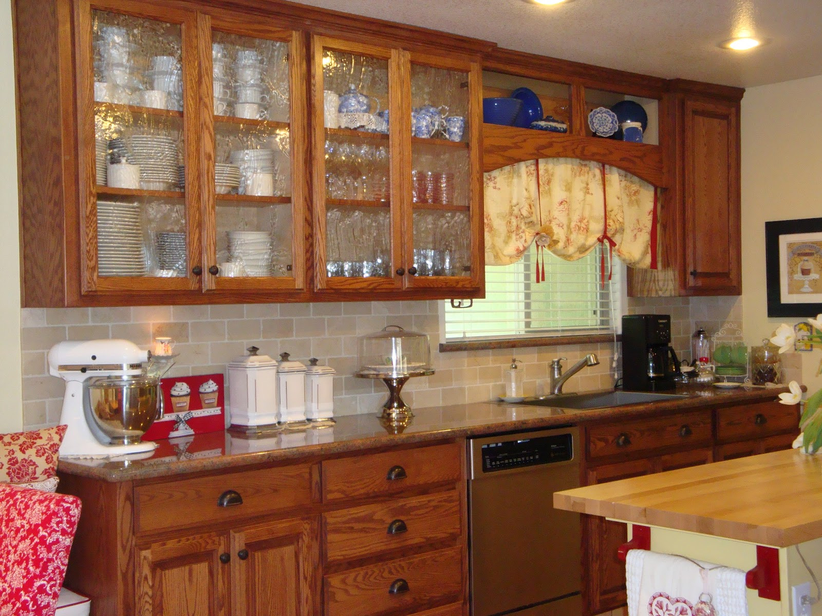 Kitchen Cabinets Glass Doors
 Home is Where the Heart is Seeded Glass in the Kitchen