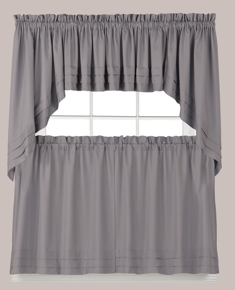 Kitchen Curtains Swags
 Holden Kitchen Curtain Gray Tiers Swags Valances