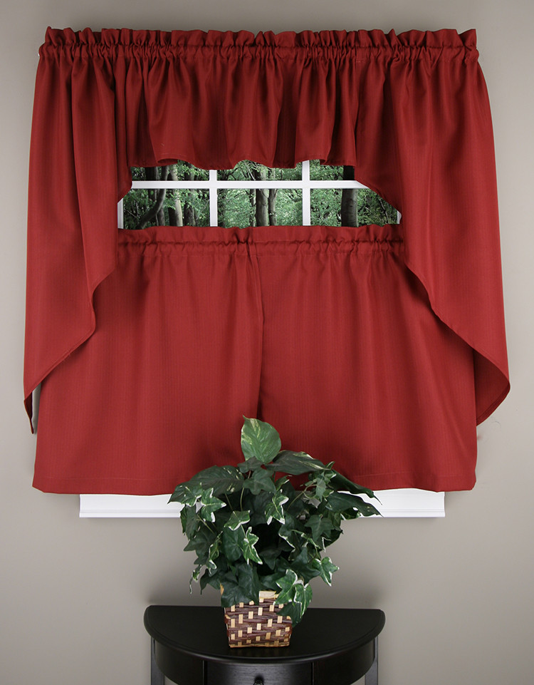 Kitchen Curtains Swags
 Ribcord Kitchen Tiers Swags & Valances – Evergreen