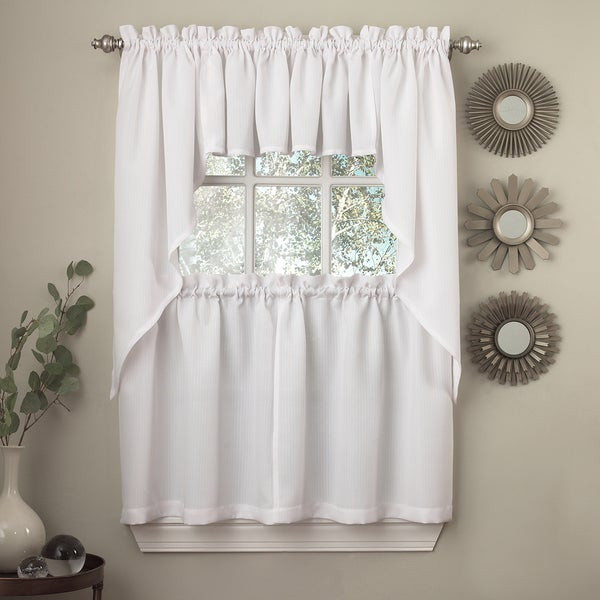Kitchen Curtains Swags
 Shop Opaque Ribcord Kitchen Curtain Pieces Tiers