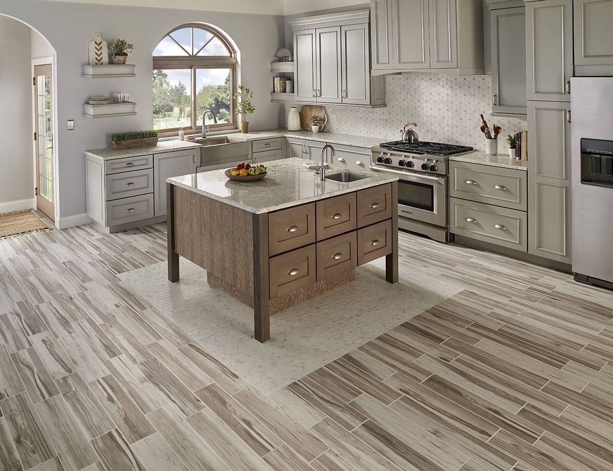 Kitchen Flooring Ceramic Tiles
 Carolina Timber White ceramic tiles from MSI lend an