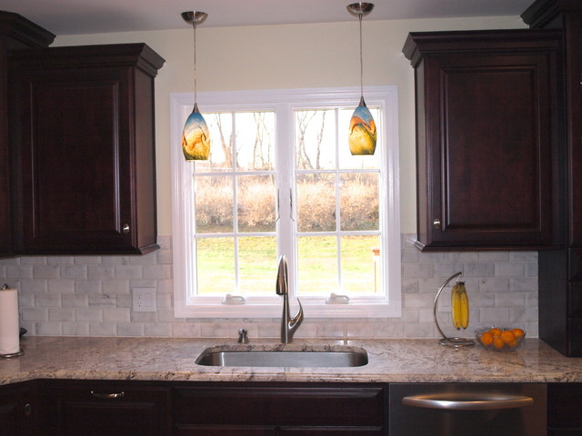 Kitchen Sink Lights
 Double pendant lights over sink Traditional Kitchen
