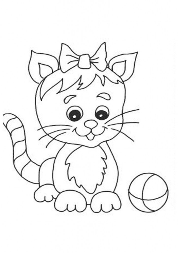 Kitten Coloring Pages For Kids
 Free Printable Cat Coloring Pages For Kids