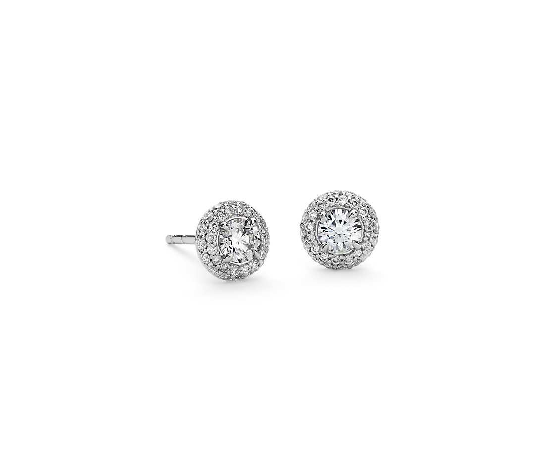 Kohl's Diamond Stud Earrings
 Domed Halo Diamond Stud Earrings in 18k White Gold 3 4 ct