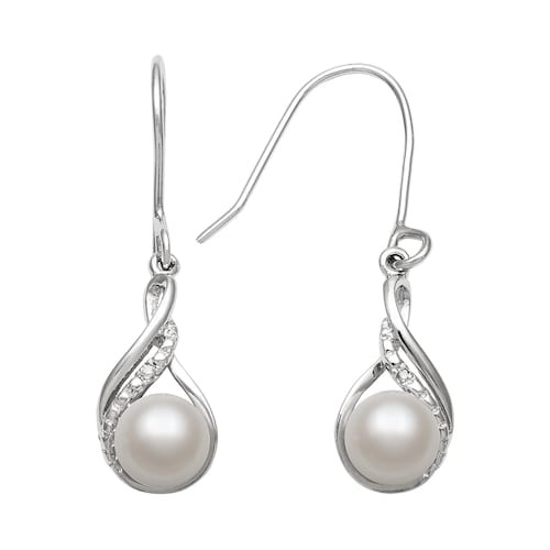 Kohls Pearl Earrings
 Sterling Silver Freshwater Cultured Pearl & Diamond Accent