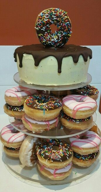 Krispy Kreme Birthday Cake
 Best 25 Donut birthday cakes ideas on Pinterest