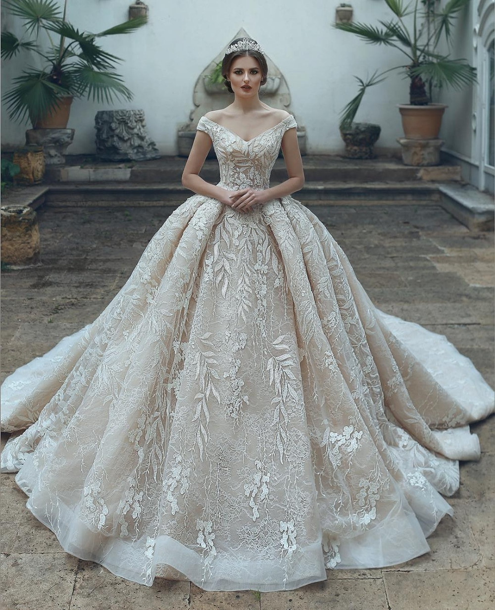 Lace Designer Wedding Gowns
 Eslieb Luxury High end Custom made lace Wedding dress 2019