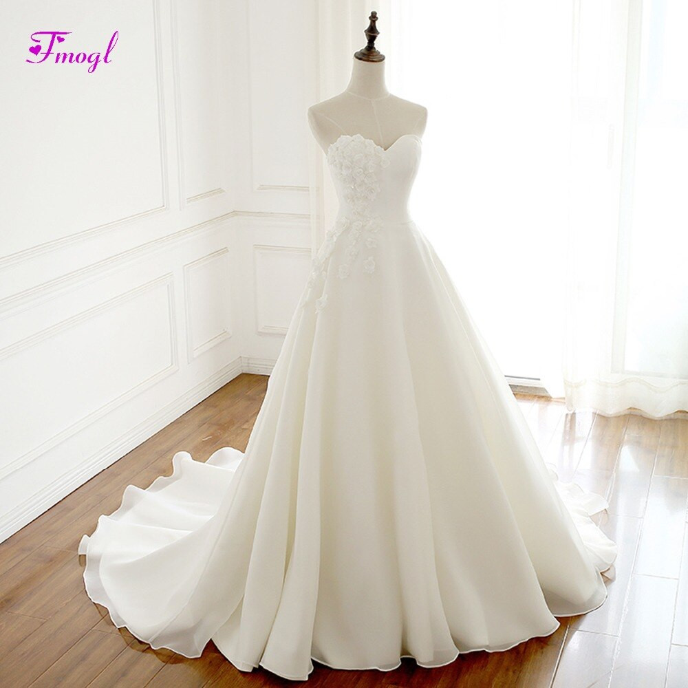 Lace Up Wedding Dresses
 Fmogl y Strapless Lace Up A Line Princess Wedding
