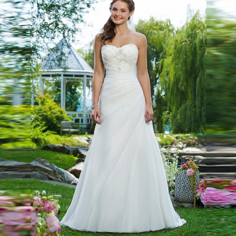 Lace Up Wedding Dresses
 Beautiful Cheap Garden Wedding Dresses A line Organza Hot