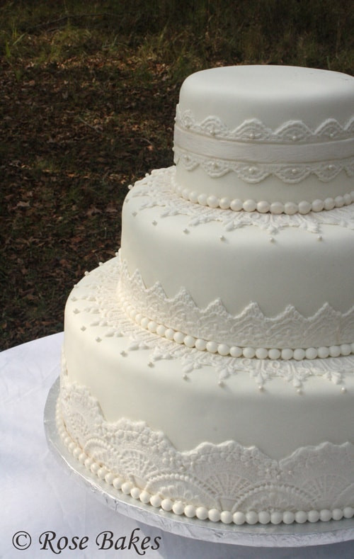 Lace Wedding Cake
 Elegant Lace Wedding Cake