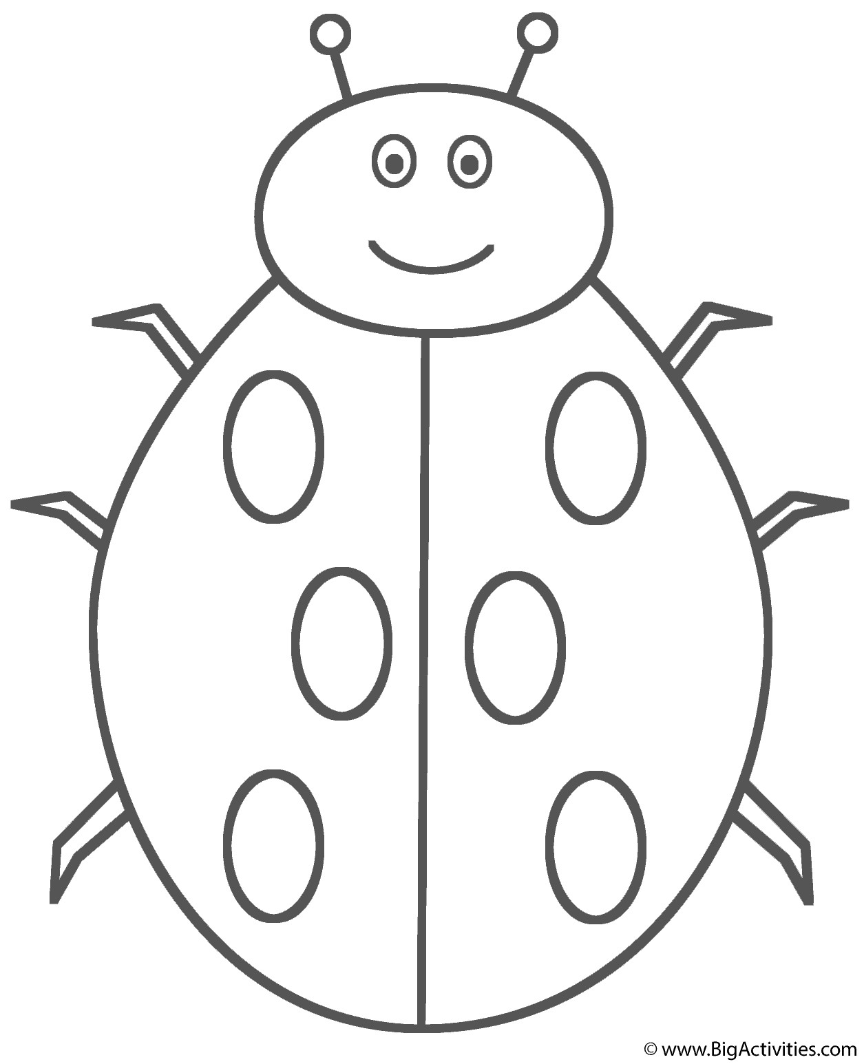 Ladybug Coloring Pages For Kids
 Ladybug Smiling Coloring Page Insects