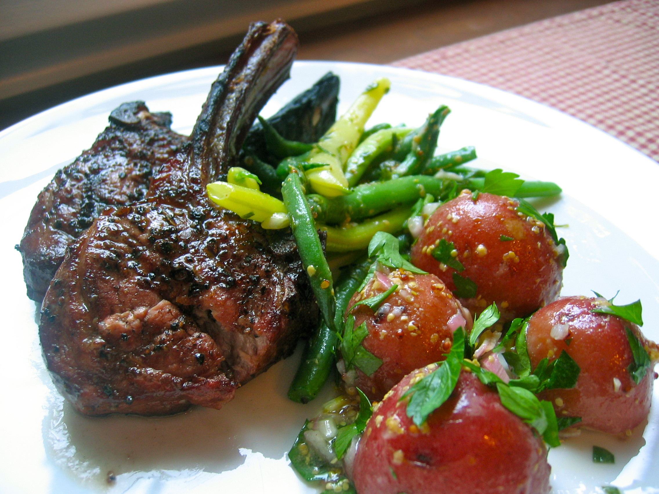 Lamb Chops Side Dishes
 Grilled Lamb Chops with Tarragon Beans and Baby Red Potato