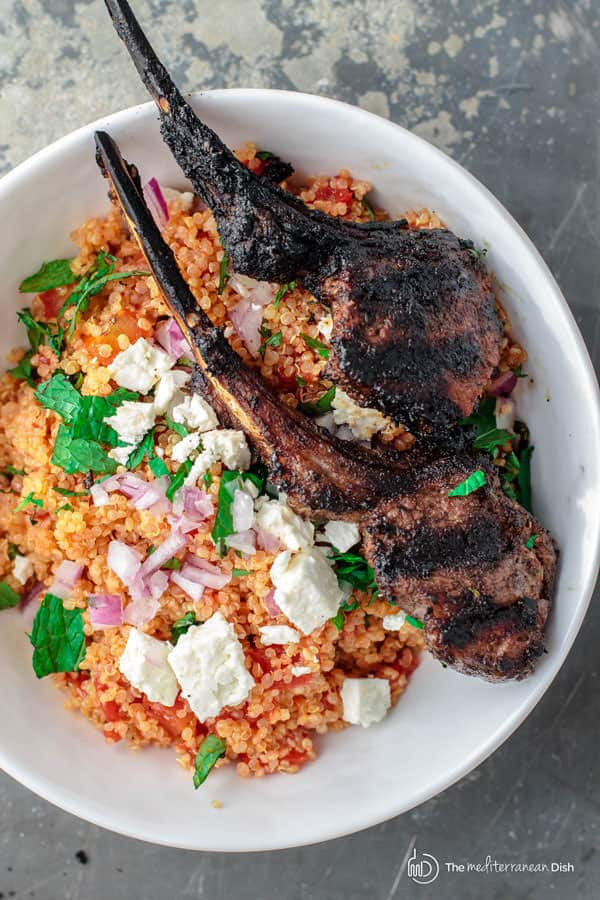 Lamb Chops Side Dishes
 Mediterranean Grilled Lamb Chop Recipe with Tomato Mint Quinoa